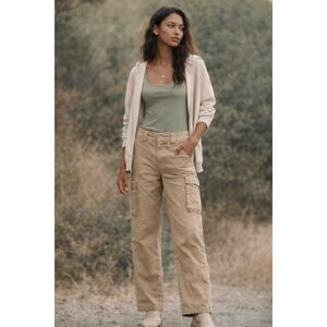 Tna Cargo Pants Tan Women‎ Small High Rise Drawstring Waist Utility Pockets Gorp